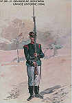 N� 182-21 - Soldado de Infantaria, Grande Uniforme, 1895 - Aguarela do Cor. Ribeiro Artur - Edi��o Jornal do Ex�rcito, 1987 - Dim. 15x10,3 cm - Col. A. Monge da Silva