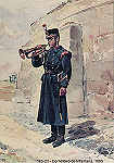 N� 185-21 - Corneteiro de Infantaria, 1895 - Aguarela do Cor. Ribeiro Artur - Edi��o Jornal do Ex�rcito, 1987 - Dim. 15x10,3 cm - Col. A. Monge da Silva