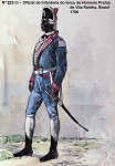 N� 223-25 - Oficial de Infantaria do ter�o de Homens Pretos de Vila Rainha, Brasil, 1786 - Aguarela do Cor. Ribeiro Artur - Edi��o Jornal do Ex�rcito, 1987 - Dim. 15x10,3 cm - Col. A. Monge da Silva
