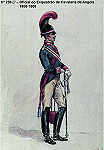 N� 239-27 - Oficial do Esquadr�o de Cavalaria de Angola, 1806/08 - Aguarela do Cor. Ribeiro Artur - Edi��o Jornal do Ex�rcito, 1987 - Dim. 15x10,3 cm - Col. A. Monge da Silva