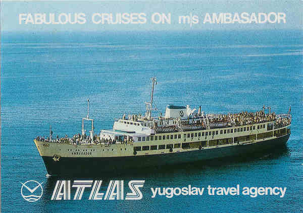 SN - Navio de cruzeiros Ambasador - Editor n�o indicado - SD - Dim. 15x10,6 cm - Col. M. Soares Lopes