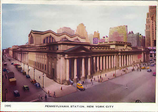 N� 104 - Pennsylvania Station - Editor �FOLKARD-Company of America�, New York - Dim. 13,6x10,5 cm - Col. A. Monge da Silva  (cerca de 1950)
