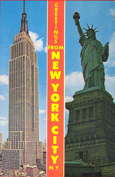 N� 152624 - Statue of Liberty and Empire State Building - Editor �Nesper�s Map & Guide�, New York - Dim. 13,8x8,9 cm - Col. A. Monge da Silva (cerca de 1960)