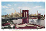 P 102 - New York City; c.1950 - Brooklyn Bridge and Lower Manhattan - Editor �The American News Co�, New York - Dim. 15,3x10,2 cm - Col. A. Monge da Silva (cerca de 1950)