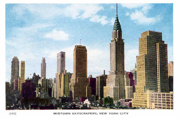 P 111 - New York City; c.1950 - Midtown Skyscrapers - Editor �The American News Co�, New York - Dim. 15,3x10,2 cm - Col. A. Monge da Silva (cerca de 1950)