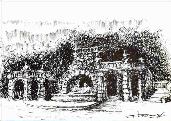N� 9 - OEIRAS. Cascata dos Poetas (s�c. XVIII). Desenhos � pena de Fernando Tavares -  - Ed. C�mara Municipal de Oeiras - 1999 - Dim. 14,8x10,5 cm. - Col. A. Monge da Silva