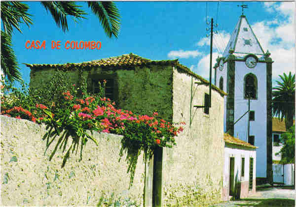 MD109 - PORTO SANTO (Madeira)  Casa de Colombo - Ed. Francisco Ribeiro - Rua Nova de S. Pedro, 27 telef. 23930 FUNCHAL-MADEIRA - SD - Dim. 14,8x10,4 cm - Col. Manuel B�ia (1988).
