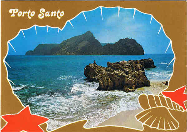 N.� 174 - PORTO SANTO Costas de Porto Santo - Ed. G�tica RUA N.S.DE F�TIMA, 298 PORTO - REPRESENTANTE NA MADEIRA:CARV�O, MARTINS & SILVA,LDA. RUA DIREITA, 21 - FUNCHAL FABRICADO EM IT�LIA S�RIE LUXO-OURO - SD - Dim. 14,7x10,4 cm - Col. Manuel B�ia (1997).