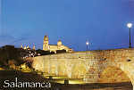 N� 163 - Salamanca. Puente Romano y Catedral Nocturna - Ed. Arribas - Dim.15x13,3 cm - Col. M�rio Silva