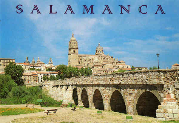 N� 168 - Salamanca.  Catedral y Puente Romano - Ed. Arribas - Dim.15x10,3 cm - Col. M�rio Silva