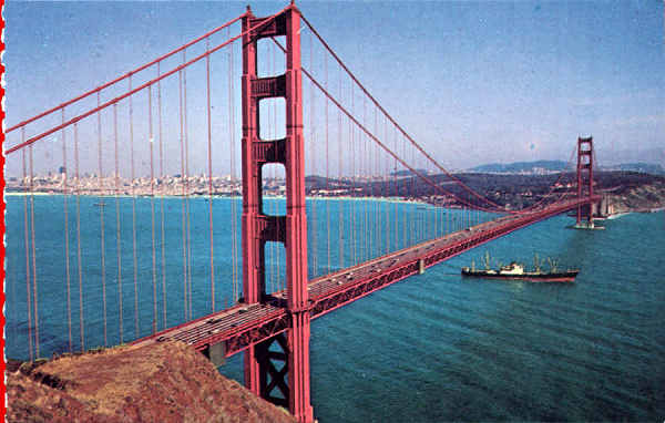 N� 5P89048 - San Francisco - Golden Gate Bridge (7) - Editor Smith Novelty Co, San Francisco - Dim. 14x9 cm - Col. Am�lcar Monge da Silva (- Adquirido em 1979)