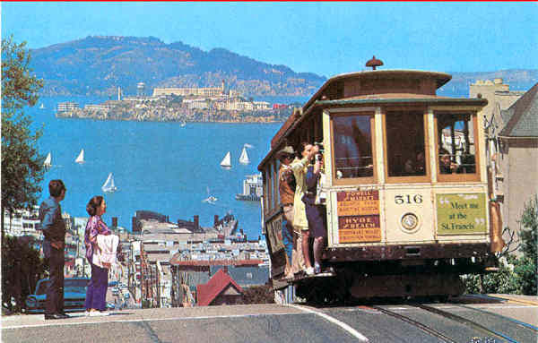 N� C27807 - San Francisco - Hyde Street and Cable Car - Editor Smith Novelty Co, San Francisco - Dim. 14x9 cm - Col. Am�lcar Monge da Silva (- Adquirido em 1979)