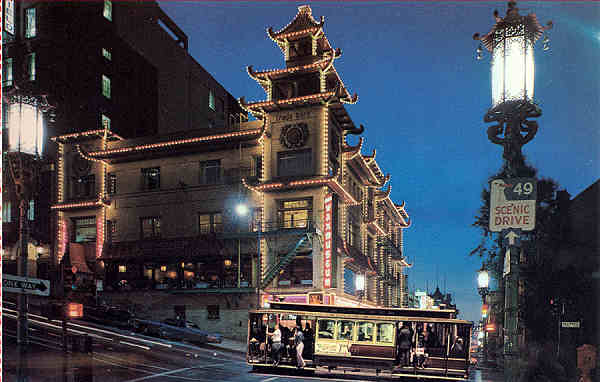 N� C29792 - San Francisco - Chinatown after dark - Editor Smith Novelty Co, San Francisco - Dim. 14x9 cm - Col. Am�lcar Monge da Silva (- Adquirido em 1979)