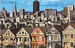 N� C32455 - San Francisco - Quaint Victorian homes contrast with modern San Francisco skyline - Editor Smith Novelty Co, San Francisco - Dim. 14x9 cm - Col. Am�lcar Monge da Silva (- Adquirido em 1979)