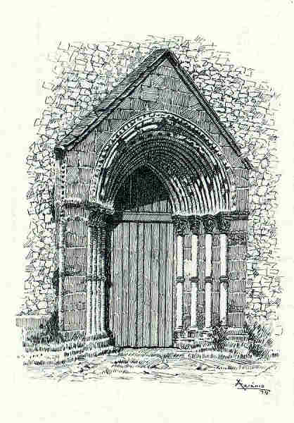 N� 3 - Igreja do Convento de S�o Francisco - Desenho de Ars�nio da Ressurrei��o - Edi��o Associa��o de Estudos e Defesa do Patrim�nio Hist�rico-Cultural de Santar�m - 1990  - Dim. 10,5x15,1cm - Col. Miguel Soares Lopes