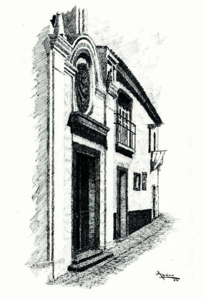 N� 18 - Ermida do Sant�ssimo Milagre - Desenho de Ars�nio da Ressurrei��o - Edi��o Associa��o de Estudos e Defesa do Patrim�nio Hist�rico-Cultural de Santar�m - 1990  - Dim. 10,5x15,1 cm - Col. Miguel Soares Lopes