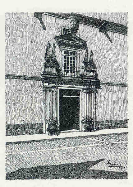 N� 22 - Pal�cio do Provedor - Desenho de Ars�nio da Ressurrei��o - Edi��o Associa��o de Estudos e Defesa do Patrim�nio Hist�rico-Cultural de Santar�m - 1990  - Dim. 10,5x15,1 cm - Col. Miguel Soares Lopes