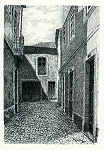 N� 1 - Beco das Corteses - Desenho de Ars�nio Ressurrei��o - Ed. da Associa��o de Defesa do Patrim�nio Hist�rico e Cultural de Santar�m - 1990 - Dim. 10,5x15,1 cm - Col. Miguel Soares Lopes
