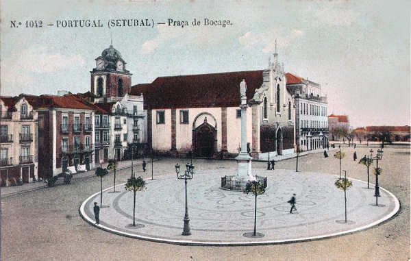 N� 1042 - Pra�a de Bocage (1) - Editor desc. - Dim. 140x90 mm - Col. A. Monge da Silva (anterior a 1910)