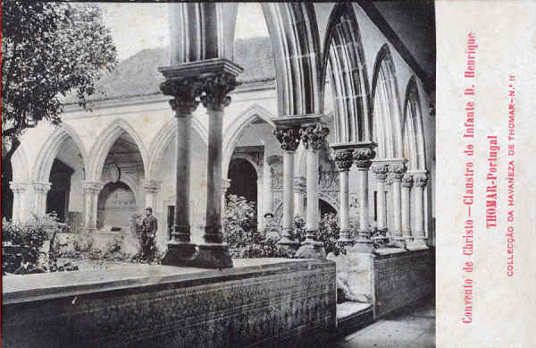 N� 11 - Convento de Cristo, Claustro do Infante D.Henrique - Collec��o da Havaneza de Thomar - 14x8,8 cm - Col. A. Monge da Silva (cerca de 1905)