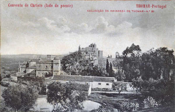 N� 26 - Convento de Cristo. lado do poente - Collec��o da Havaneza de Thomar - 14x8,8 cm -  Col. A. Monge da Silva (cerca de 1905)