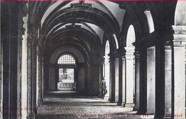 N� 49 - Convento de Cristo, Interior do Claustro de D.Jo�o III - Collec��o da Havaneza de Thomar - 14x8,8 cm -  Col. A. Monge da Silva (cerca de 1905)