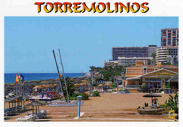 Ref 2 Torremolinos - Costa del Sol Praya del Bajondilo - Ed. L. Dominguez S.A.- Dim. 15x10,4cm - Col. M�rio Silva