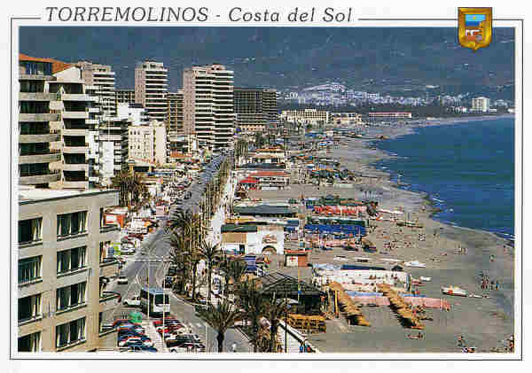 Ref 38 - Torremolines - Costa del Sol. Paseo Mar�timo, Playa de El Bajondilo - Ed. L. Dominguez - Dim.14,8x10,3 cm - Col. M�rio Silva