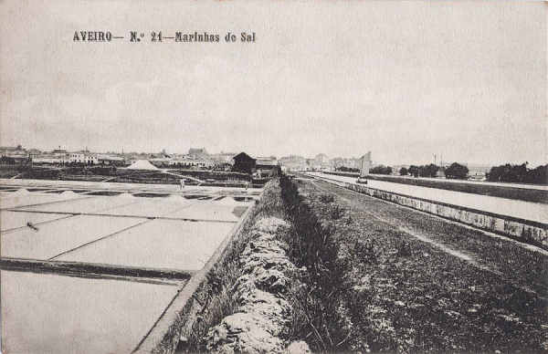 N� 21 Aveiro - Marinhas de Sal - Editores Moreira Torres, Aveiro - Dim. 135x78 mm - Col. A. Monge da Silva (cerca de1910)