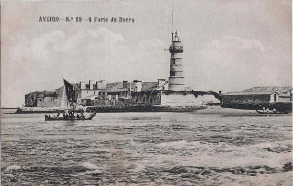 N� 29 - Aveiro - O Forte da Barra - Editores Moreira Torres, Aveiro - Dim. 137x88 mm - Col. A. Monge da Silva (cerca de 1910)