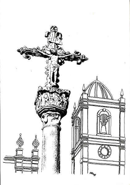 N� 2 - Aveiro. Cruzeiro de Jesus. Des. Saul Ferreira - Ed. Rota da Luz, Aveiro - SD - Dim. 148x104Ed. �ncora, Rua da Quintinha, 70-B. Tel. 670192... - 1200, Lisboa - SD - 103x148 mm - Col. �nio Semedo