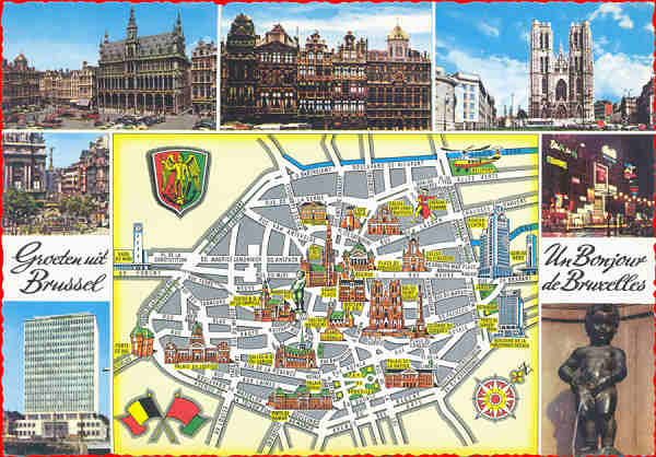 Serie 922-41 - Planta da cidade e vistas v�rias - Edi��o Kruger - Dim. 14,5x10,1v - Col. A. Monge da Silva (c. 1967)