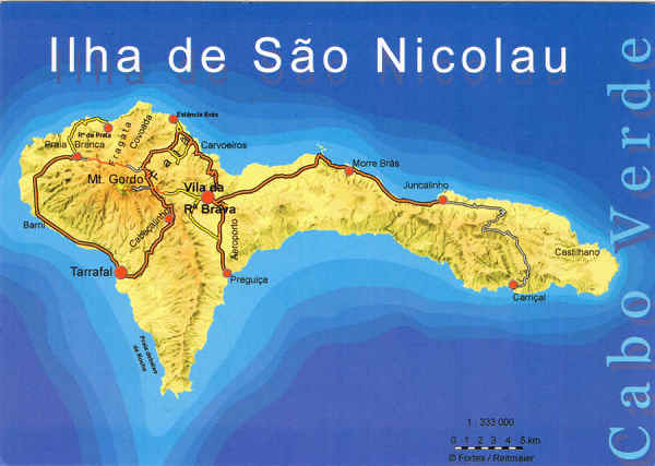 SN - Cabo Verde. Ilha de S�o Nicolau - Ed. PiLu Bela Vista - tel +238 324267 - Cartografia: dr. Pitt Reitmaier www.bela-vista.net - SD - Dim. 14,8x10,5 cm - Col. Manuel B�ia (2011).