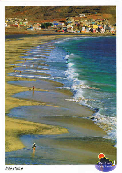 CV - SPedro - 12 Cabo Verde Ilha de S�o Vicente  Praia de S�o Pedro - Ed. Informa��o Tur�stica - Lucete Fortes - Mindelo - Cabo Verde - tel +238 2324267 Foto Dr. Pitt Reitmaier www.bela-vista.net - SD - Dim. 10,5x14,8 cm - Col. Manuel B�ia (2011)