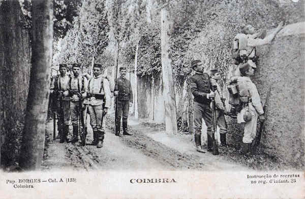 Col. A, 133 - Instruc��o de recrutas do regimento d'infantaria 23 - Pap. Borges, Coimbra - Dim. 137x90 mm - Col. A. Monge da Silva (cerca de 1905)