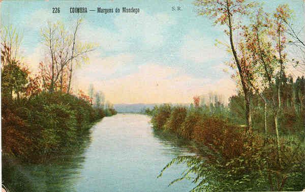 N� 226 - Margens do Mondego - Editor S.R. - Usado em 1908 - Dim. 140x87 mm - Col. A. Monge da Silva (cerca de 1905)
