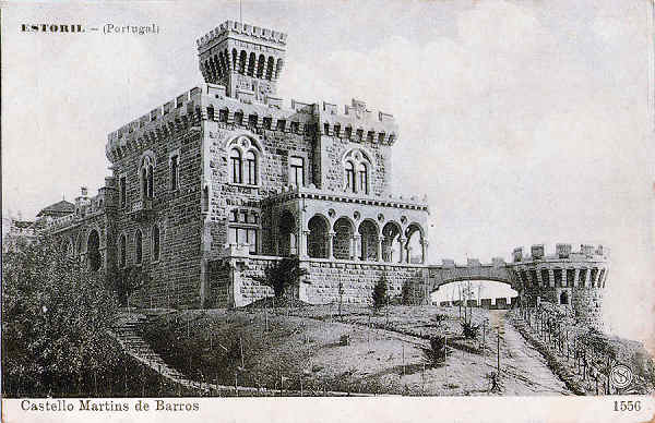 N� 1556 - Castelo Martins de Barros no Estoril - Editor Martins & Silva, L. Cam�es, 35, Lisboa - Dim. 138x88 mm. - Col. A. Monge da Silva (anterior a 1910)