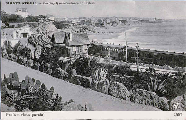 N� 1557 - Esta��o de Mont' Estoril - Editor Martins & Silva, L. Cam�es, 35, Lisboa - Dim. 138x88 mm. - Col. A. Monge da Silva (anterior a 1910)