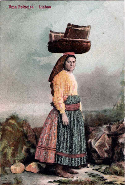 N� 1137 - Uma peixeira - Edi��o Costa, Rua do Ouro, 295, Lisboa - Dim. 136x92 mm - Col. A. Monge da Silva (cerca de 1905)