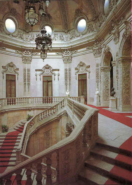 SN - Pal�cio da Associa��o Comercial do Porto. Escadaria Nobre - Ed. da Associa��o Comercial do Porto - SD - Dim. 104x149 mm - Col. Gra�a Maia