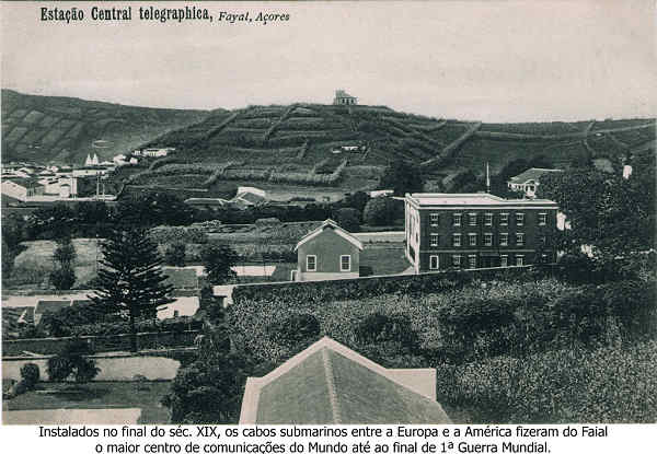 SN - Esta��o central telegraphica - Registado "J.Goulart", Fayal, A�ores (Em carimbo branco) - Dim. 140x90 mm - Col. A. Monge da Silva (c. 1910)