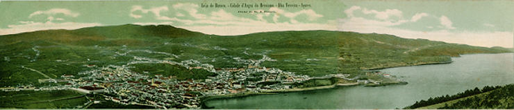 SN - Postal triplo com a vista da Cidade de Angra do Heroismo - Edi��o da Loja do Buraco, Clich� do Sr. J.Franco - Dim. 417x89 mm - Usado em 01JAN1907- Col. A. Monge da Silva (c. 1905)