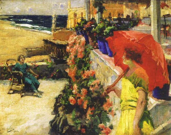 SN - A retardat�ria, 1924 �leo s/ tela Jos� Malhoa (1855-1933) - Colec��o Telo de Morais museu Municipal de Coimbra - Ed. C�mara Municipal de Coimbra - 2009 - Dim. 13,3x10,6 cm - Col. Alfredo Rocha (2012)