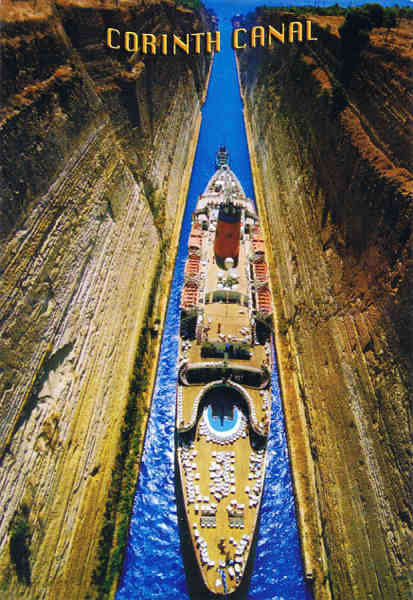 N.� 7 - GR�CIA - Canal de Corinto - Ed. Spyros Spyrou * Photo Gallery Aegina T. K. 18 010 T.TH 27 Greece * Tel:22970 26584 Mobil 6944186944 - SD Dim. 11x16 cm - Col. F�tima B�ia (2007).