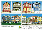 N� 64 - COSTA NOVA (�LHAVO). Pormenores das Casas T�picas. Regi�o de Turismo da Rota da Luz, Costa de Prata, Aveiro - Ed. Francisco M�s, Lda, Amadora - SD - Dim. 105x150 mm - Col. Gra�a Maia