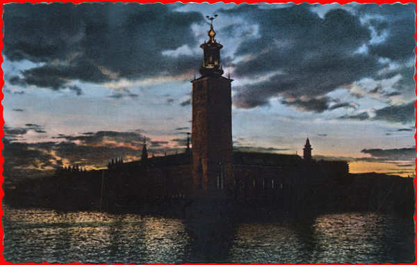N� 54/48 - Stockholm, Stadshuset-2 (C�mara Municipal) - Editor �Grafisk Konst� - Dim. 13,7x8,9 cm - Carimbo Postal 1960 - Col. A. Monge da Silva