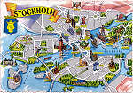 SN - Stockholm, City map - Editor �Kruger� - Dim. 14,6x10,2 cm - Carimbo Postal 1968 -  Col. A. Monge da Silva
