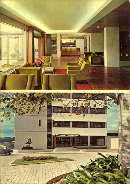 P. 4 - Hotel Euro-Sol. Leiria. Portugal - Foto Jorge Alves, tel. 714707, Lisboa - SD - Dim. 106x150 mm - Circulado em 1970 - Col. Gra�a Maia