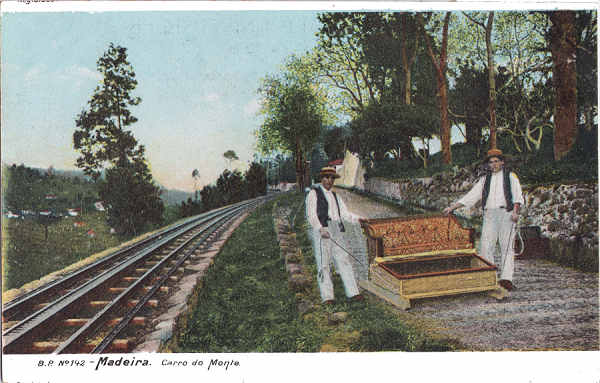 N� 142 - Funchal, Carro do Monte - Editor B.P. - Dim. 139x90 mm - Col. A. Monge da Silva (c. 1907)