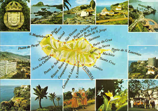 MD 66 - MADEIRA. Algumas vistas da Madeira - Ed. Francisco Ribeiro, Rua Nova de S. Pedro, 27 telef. 23930, Funchal - SD - Dim. 148x104 mm - Col. Gra�a Maia